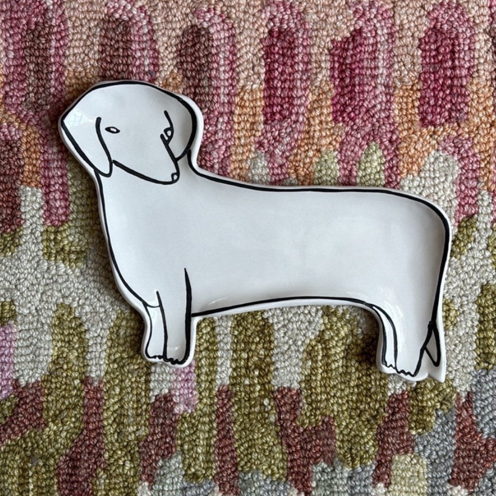 🐩Anthropologie Pet Study Trinket Dish Dachshund Dog Leah Reena Goren Ceramic